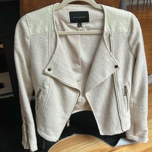 Banana Republic Tweed Jacket with Leather Details size 0
